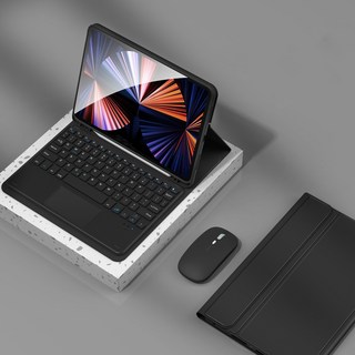 시하마 아이패드 케이스 한글 터치패드 블루투스 키보드+마우스 세트 애플펜슬 수납, 블랙, 아이패드 10세대