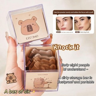 피부 친화적인 카피바라 파우더 퍼프 미니 슈퍼 소프트 엄지 도구 휴대용 쿠션 사용 건식 습식 공기 건조