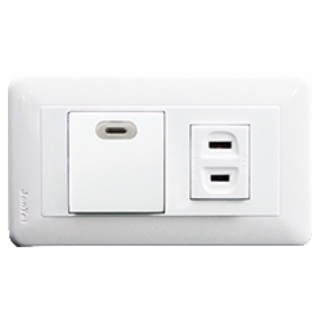 中一電工 熊貓開關 開關面板 插座 電燈開關 大面板開關插座, 1個