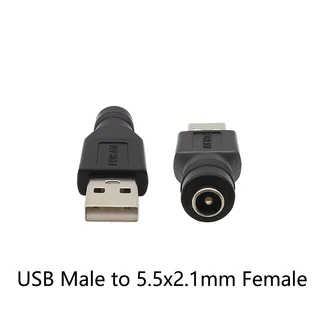 노트북용 암 잭 소켓-USB 2.0 A 타입 수 플러그 DC 커넥터 5V 전원 어댑터 5.5x2.1mm 1 개 2 5 개, 02 1Pcs, 04 USB M to F