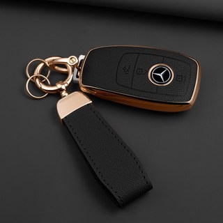 HAKO 소프트 가죽TPU 차키케이스+키홀더 (벤츠호환), M-02, 블랙