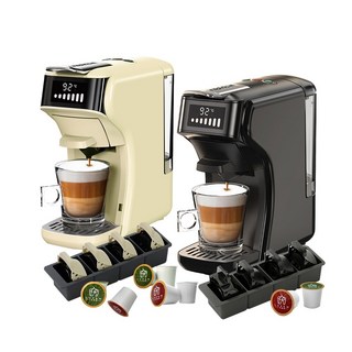 HiBREW 小醇萃 冷熱雙萃四合一膠囊咖啡機NK-514R (震旦代理) 送收納盒 膠囊30入, 曜石黑,茶膠囊30顆