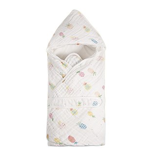 可愛寶寶包巾 柔軟親膚方便穿脫 外出必備, 新款包巾-鳳梨