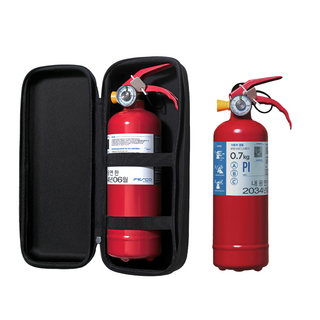 KFI인증 자동차겸용 분말소화기 0.7KG + 벨크로파우치, 1개, 레드