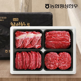 농협횡성한우 어사품 1등급 구이모듬정육세트 5호1.6kg(냉장 팩당 400g), 1개, 상세 설명 참조, 1600g