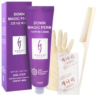 코겐 원스텝 매직 스트레이트 다운펌 모든모발용 150ml + 장갑 + 꼬리빗 + 파지, 1개