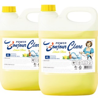 봉쥬르끌레어 레몬크린 주방세제 베이킹소다 고농축 프리미엄, 2개, 4L