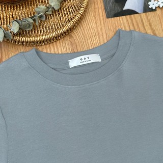 GAT 韓國女裝【Fee爆款10色】正韓彈力素面短版上衣 女上衣 U領T恤 短袖棉T 修身顯瘦 韓系穿搭 日常穿搭