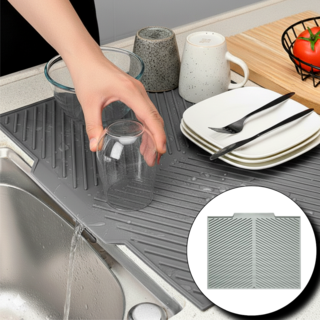 킹얀 실리콘 식기건조매트 물빠짐 주방 드라잉 매트, 1개, 그레이