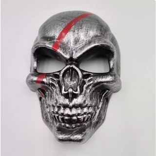 萬聖節恐怖骷髏頭面具 死神魔鬼鬼臉頭套 派對裝扮舞會表演道具 金色銀色款, 1個, 金色骷髏頭面具
