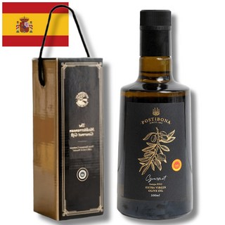 프리미엄 엑스트라버진 올리브오일 냉압착 스페인산 폴리페놀 고함량 항산화 오히블랑카 품종 집들이선물, 1세트, 500ml