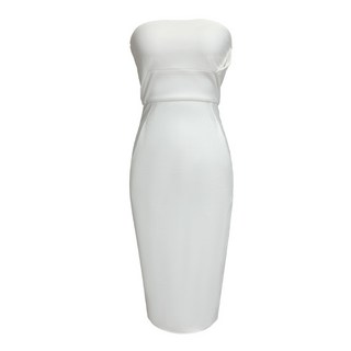 【修身包臀】抹胸連衣裙 吊帶裙 包臀裙 長裙 晚禮服 西服內搭 歐美性感 修身顯瘦 宴會派對 夏季新款, 白色