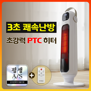 더에르 PTC 온풍기 가정용 업소용 절전형 난방기 전기 히터, 스톤 화이트