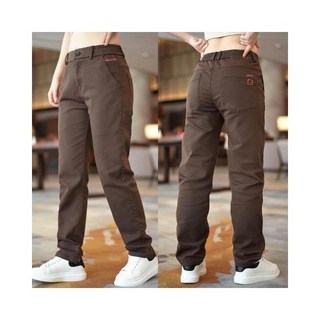 加絨直筒褲子 男款保暖休閒長褲 加厚防風寬鬆內刷毛褲