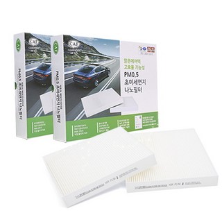 맑은필터 1+1 PM0.5 초미세먼지 나노 차량용 자동차에어컨필터, 099N0.5(2개)-뷰티풀코란도 19년2월후, 2개
