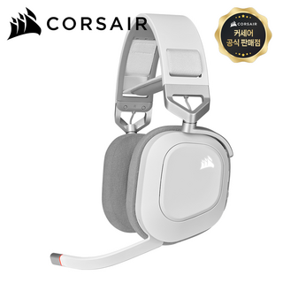 커세어 HS80 RGB 무선 게이밍 컴퓨터 헤드셋, 1 COLOR (WHITE) 화이트