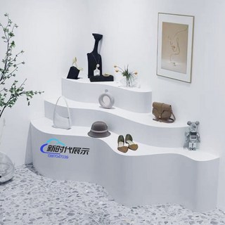 中島 商品展示架 發光櫃 客製化異形創意中島展台 鮮花店多層台階展示櫃 鞋包樣品陳列櫃, 2000*1200*900