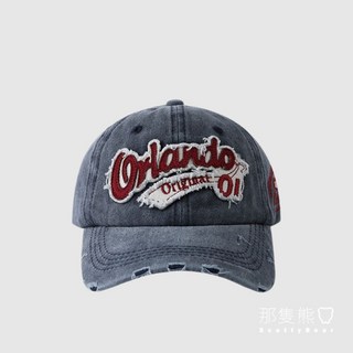 ScottyBear 美式復古水洗棒球帽 軟頂貼布英文鴨舌帽 顯臉小 老帽 CM556