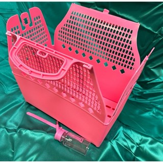 一心有所鼠一H628《附水瓶》多彩大空間外出提籠 小動物外出籠 倉鼠/兔子/天竺鼠適用, 1個, 王子藍,只有飲水組/無籠(水頭/飲水瓶/束帶)