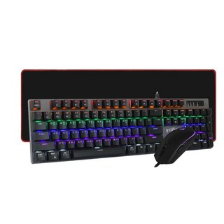 지클릭커 스페셜 키보드 적축 + 마우스 + 장패드 세트, BLACK, GMK-510X, 일반형