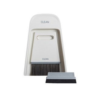 무다스 책상 빗자루 + 쓰레받이, 1세트, 화이트