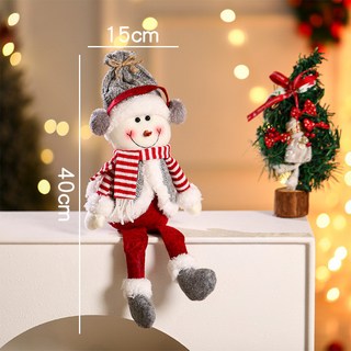 【台灣出貨】聖誕節裝飾品節日場景佈置聖誕樹擺件老人裝扮聖誕帽手工掛件, 聖誕雪人公仔, 1個