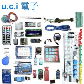 【UCI電子】超值新手套件包 學習套件 UNO R3 16U2 328P初學者快速上手 Arduino全相容, 1個