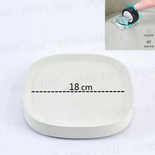 花盆隱形滑輪移動托盤 承重穩固盆栽底盤水盤 靜音萬向輪 加厚樹脂 米白色22.5cm, 【米白2號】22.5cm 四輪, 1個