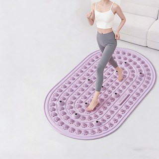 液態矽膠指壓板 無折痕實心 磁石超慢跑墊 矽膠腳底按摩墊, 香芋紫, 軟膠磁石二合一-40*58公分