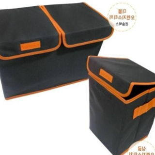 아트로마 접이식 오렌지스티치 트렁크정리함 싱글더블_W7A66BB, 싱글오렌지스티치(소)