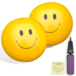 준비끝 스마일 비치볼, 2개, 옐로우, 36cm