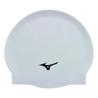 美津濃 MIZUNO 矽膠泳帽 成人 N2JW914000 N2MW055300, 1個, N2TWB55300 白色