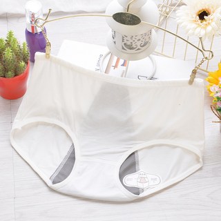 小天兒 莫代爾 22色 加大 防側漏 生理褲 月經 舒適 高腰內褲, 白色,加大適合33~40腰內穿