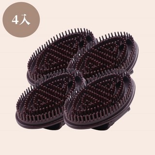 台灣24H出貨【經絡按摩刷】體刷 五行經絡刷 經絡刷 美腿刷 身體刷 按摩刷 筋絡按摩刷 按摩手套 推拿器 美體刷 按摩, 1個, 經絡按摩刷【4入】, 咖啡色, 1