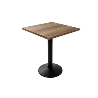 防潮塑合板餐桌 咖啡店桌椅/咖啡桌/方桌/圓桌/休閒桌/洽談桌, 烤黑圓盤+榆木(60*60公分)