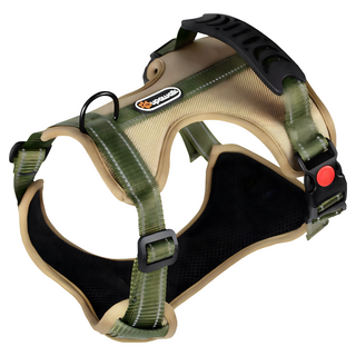 Upawalk 狗狗胸背帶 防暴衝透氣寵物胸背帶 中型犬適用, 卡其綠, 1個