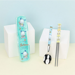 포차코 올인원 가벼운 진공 스텐수저 클리어 케이스 3P세트 유아 어린이 숟가락 젓가락 케이스 세트, 1개