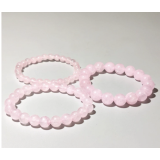 玫瑰石手鍊，粉嫩圓珠設計，提升愛情運勢，簡約百搭，展現女性魅力