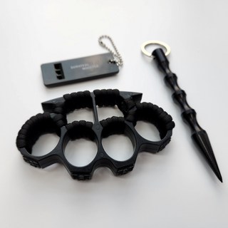 한투스 호신용 금속 너클 무기 여성 호신용품 쿠보탄 Pioneer 블랙 ABS플라스틱+쿠보탄+휘슬, 1세트