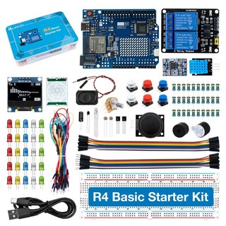 Lafvin Arduino UNO R4 基本入門套件帶麵包板 DHT11 WIFI 物聯網控制, 1個, 帶有 UNO R4 的套件