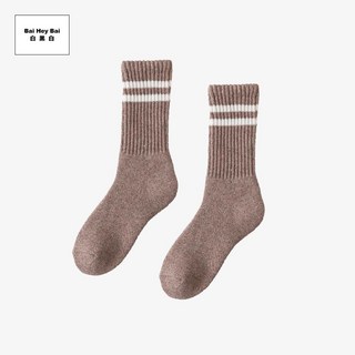 加厚羊毛保暖長襪 - 羊絨內裡加厚襪 冬天保暖厚底襪 秋冬素色長襪女襪