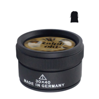 달달플랫폼 확대경 과학 관찰 주얼리 돋보기 독일산 렌즈 루페 30배 휴대용 파우치, 블랙