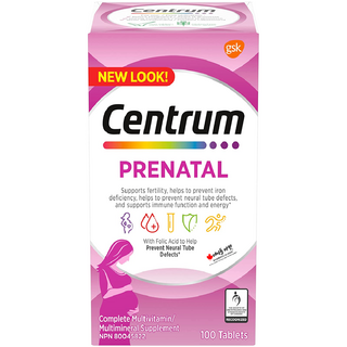 센트룸 프리네이탈 CENTRUM Prenatal 100정 임산부 영양제 철분제, 1개