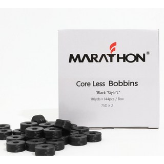 마라톤자수사 코어리스 보빈밑실 자수 미싱 기계자수 가정용 75D/2 144pcs [검정], 1개, 검정