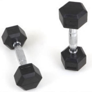 베스코 고무 육각 덤벨 3kg~30kg 2개 1세트, 7kg