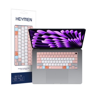 맥북 에어 13 15 인치 M2 M3 M4 파스텔 키보드 키스킨, 1개, 에어13/15(핑크)