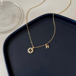 아이루리 레터 에이치 큐빅 이니셜 목걸이 블링 데일리 여성 포인트 펜던트 패션 주얼리