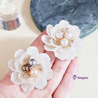 진주 자개 플라워장식 2 한복 머리띠 머리핀 가채 악세사리 장신구 만들기 장식 전통 명절 선물포장용품