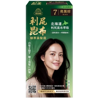 美吾髮 利尻昆布 植物染髮劑 溫和遮白x修護髮絲, 7號亮黑棕, 1個
