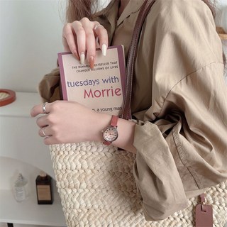 VIKEC 考試專用靜音數字指針式小錶盤手錶女款 初高中學生 夏季 法式復古防水石英錶